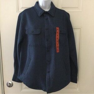 Men's Blue Quilted Shacket by Cloudveil in Size M